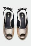 OROH_Gold Cracked Leather Heels _at_Aza_Fashions