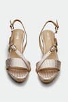 OROH_Gold Dundee Designer Wedge Sandals _at_Aza_Fashions