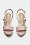 OROH_Pink Genuine Leather Wedge Sandals _at_Aza_Fashions
