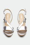 OROH_Silver Genuine Leather Wedge Sandals _at_Aza_Fashions