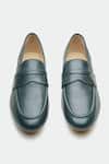 OROH_Green Genuine Leather Walsall Flats _at_Aza_Fashions