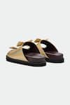 Buy_OROH_Gold Designer Bow Flats _Online_at_Aza_Fashions