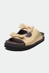 Shop_OROH_Gold Designer Bow Flats _Online_at_Aza_Fashions