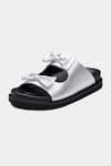 Shop_OROH_Silver Designer Bow Flats _Online_at_Aza_Fashions