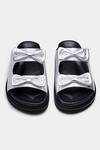 OROH_Silver Designer Bow Flats _at_Aza_Fashions