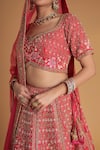 Buy_Samyukta Singhania_Red Silk Embroidery, Tassels, Pom-poms Bridal Lehenga Set