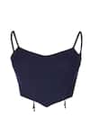 OTT_Navy Cotton Square Neck Blue Must Have Corset Top _Online_at_Aza_Fashions