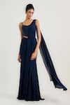 Buy_OTT_Navy Cotton Square Neck Blue Must Have Corset Top _at_Aza_Fashions