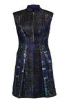 Buy_OTT_Blue Silk Beads Collared Art Series Dress _Online_at_Aza_Fashions