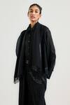 Shop_OTT_Black Silk, Crepe Open Neck Cocktail Gilet  _Online_at_Aza_Fashions