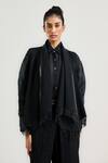 Buy_OTT_Black Silk, Crepe Open Neck Cocktail Gilet  _at_Aza_Fashions