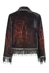 Buy_OTT_Multi Color Silk, Velvet Fringe Oriental Party Jacket _Online_at_Aza_Fashions