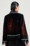 Shop_OTT_Multi Color Silk, Velvet Fringe Oriental Party Jacket _at_Aza_Fashions
