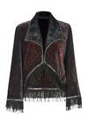 Shop_OTT_Multi Color Silk, Velvet Fringe Oriental Party Jacket _Online_at_Aza_Fashions