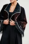 OTT_Multi Color Silk, Velvet Fringe Oriental Party Jacket _at_Aza_Fashions