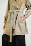 Buy_Ott_Cream Linen, Satin Jamawar All Season Trench Coat _Online_at_Aza_Fashions