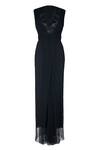 OTT_Black Tulle Sequins V-neck Crinkled Cocktail Jumpsuit _Online_at_Aza_Fashions