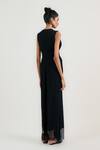 Shop_OTT_Black Tulle Sequins V-neck Crinkled Cocktail Jumpsuit _at_Aza_Fashions