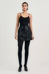 Buy_OTT_Black Sequinned Party Mini Skirt _at_Aza_Fashions