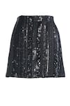 Buy_OTT_Black Sequinned Party Mini Skirt _Online_at_Aza_Fashions