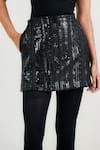 Shop_OTT_Black Sequinned Party Mini Skirt _Online_at_Aza_Fashions