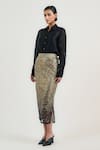 OTT_Black Tulle Sequins Midi Skirt _Online_at_Aza_Fashions