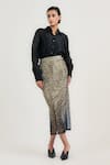 Buy_OTT_Black Tulle Sequins Midi Skirt _at_Aza_Fashions