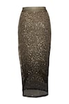 Buy_OTT_Black Tulle Sequins Midi Skirt _Online_at_Aza_Fashions