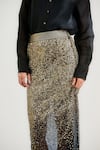 Shop_OTT_Black Tulle Sequins Midi Skirt _Online_at_Aza_Fashions