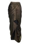 Buy_OTT_Black Jersey Asymmetric Draped Skirt _Online_at_Aza_Fashions