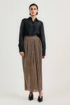 Shop_OTT_Gold Tulle Crinkle Long Skirt _Online_at_Aza_Fashions