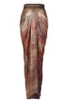 Ott_Multi Color Jersey Metallic Ram Kumar Long Skirt _Online_at_Aza_Fashions