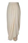 Buy_OTT_Ivory Viscose, Georgette Tailored Dhoti Pant _Online_at_Aza_Fashions
