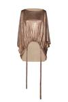 Shop_OTT_Gold Jersey Boat Neck Laidback Metallic Top _Online_at_Aza_Fashions