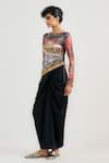 Buy_OTT_Multi Color Jersey Round Neck Ram Kumar Top _Online_at_Aza_Fashions