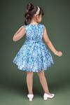 Shop_Petite Pomme_Blue Cotton Zari Mermaid Printed Dress_at_Aza_Fashions