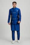 Shop_BUBBER COUTURE_Cobalt Blue Chaniya Silk Bundi 