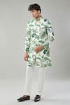 Buy Arihant Rai Sinha Cream Floral Print Semi Indo Sherwani Set at Aza Fashions Buy_Arihant Rai Sinha_Cream Floral Print Semi Indo Sherwani Set _at_Aza_Fashions