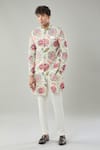 Buy_Arihant Rai Sinha_Floral Printed Beige Sherwani Set _at_Aza_Fashions