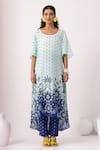 Thee Modern Roots_Sky Blue Printed Kurta Set _Online_at_Aza_Fashions
