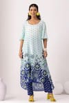 Buy_Thee Modern Roots_Sky Blue Printed Kurta Set _at_Aza_Fashions