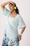 Buy_Thee Modern Roots_Sky Blue Printed Kurta Set _Online_at_Aza_Fashions
