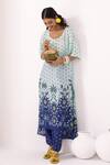 Shop_Thee Modern Roots_Sky Blue Printed Kurta Set _Online_at_Aza_Fashions