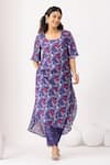 Buy_Thee Modern Roots_Autumn Ink Blue Kurta Set _Online_at_Aza_Fashions