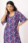 Thee Modern Roots_Autumn Ink Blue Kurta Set _at_Aza_Fashions