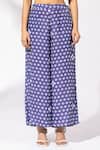Shop_Thee Modern Roots_Blue Floral A-line Kurta Set _Online_at_Aza_Fashions