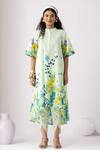 Buy_Thee Modern Roots_Checkered Neon Green Tunic Set _Online_at_Aza_Fashions
