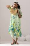 Buy_Thee Modern Roots_Checkered Neon Green Tunic Set _at_Aza_Fashions