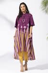 Buy_Thee Modern Roots_Purple Chevron Plum Tunic Set _at_Aza_Fashions