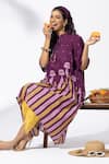 Buy_Thee Modern Roots_Purple Chevron Plum Tunic Set _Online_at_Aza_Fashions